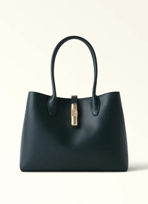 Кожена чанта 'Tote' Furla Goccia Dark Forest