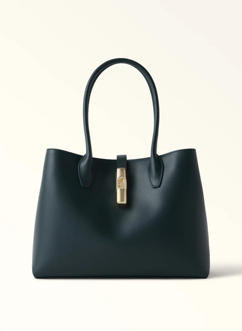 Кожена чанта 'Tote' Furla Goccia Dark Forest
