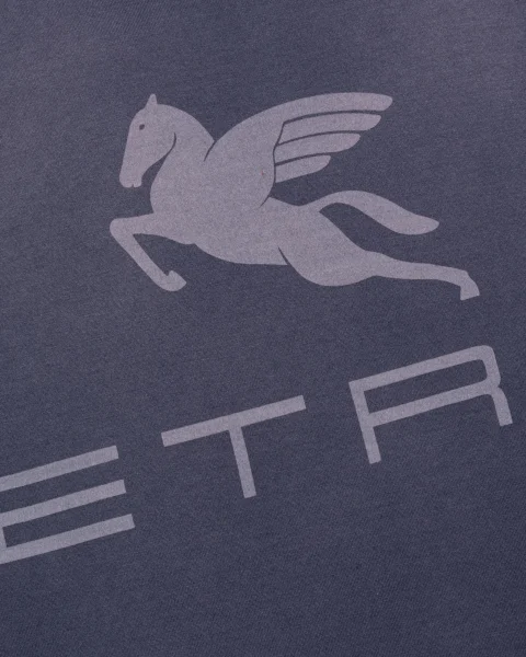 Navy T-Shirt with Printed Logo — снимка 2