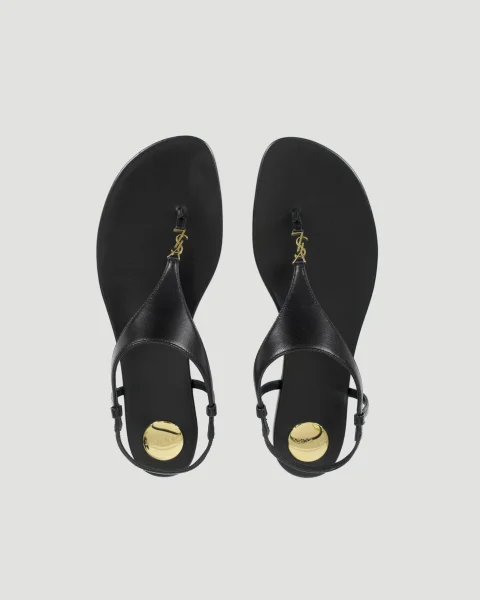 Cassandra Sandals in Black Smooth Leather — снимка 3