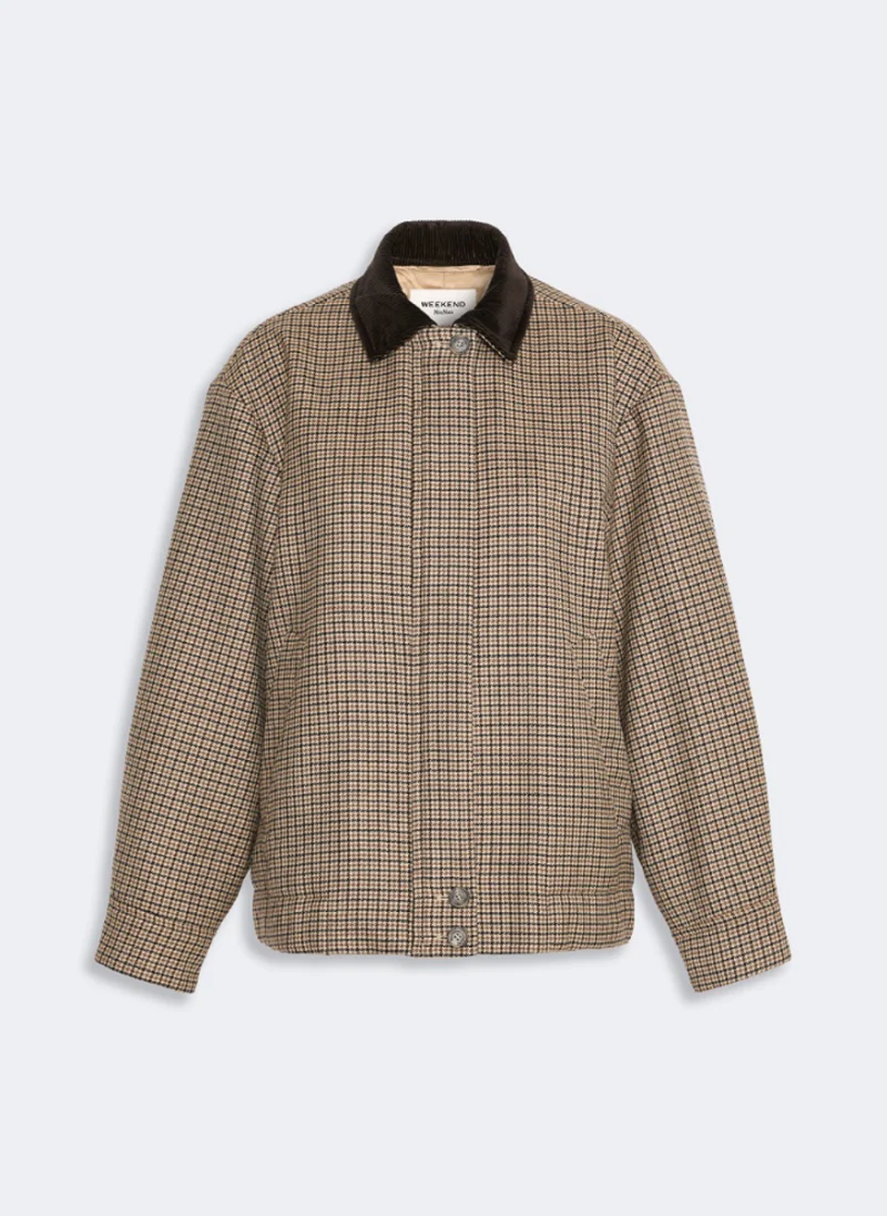 Вълнено яке с кариран принт Weekend Max Mara Wkdfesta