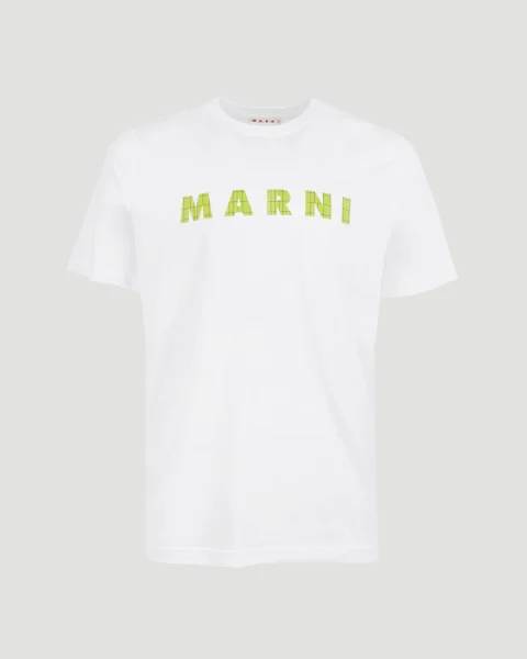 White Cotton T-Shirt with Logo