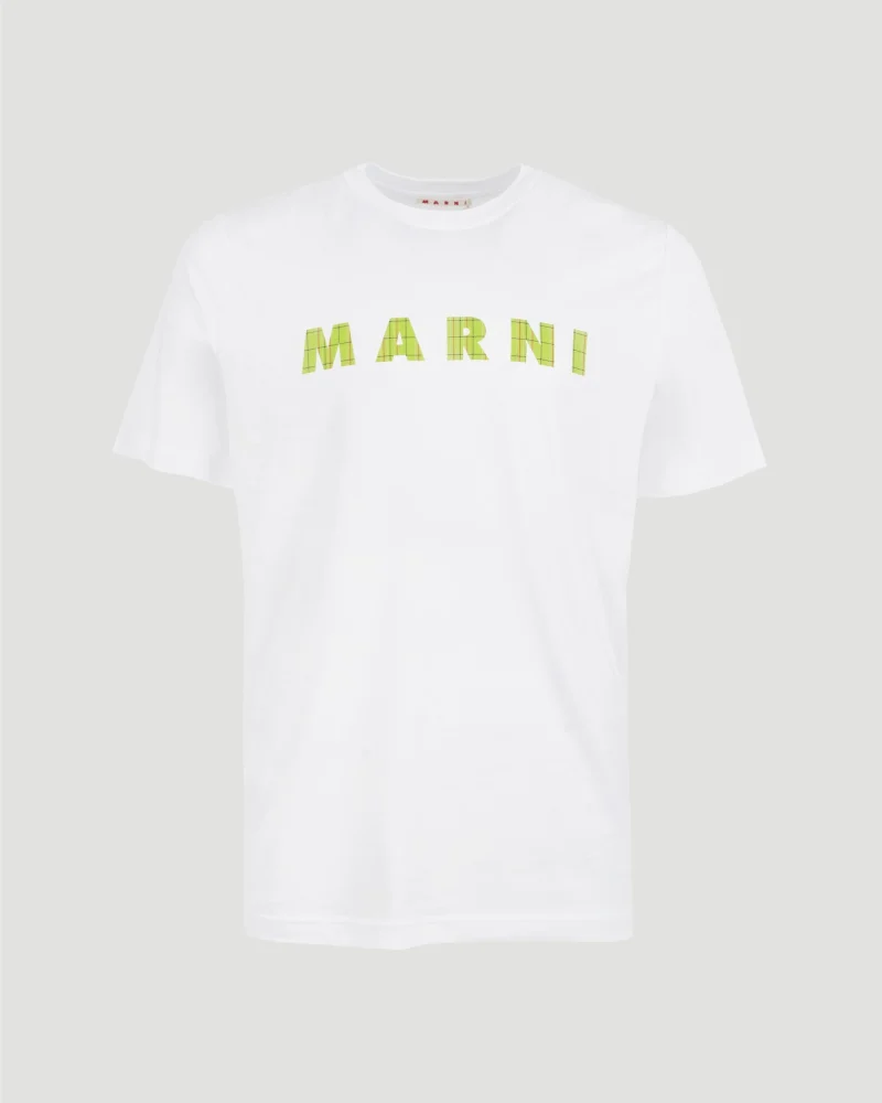 White Cotton T-Shirt with Logo