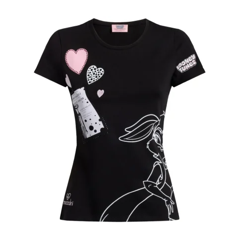 Дамска черна тениска T-shirt Looney Tunes Braccialini