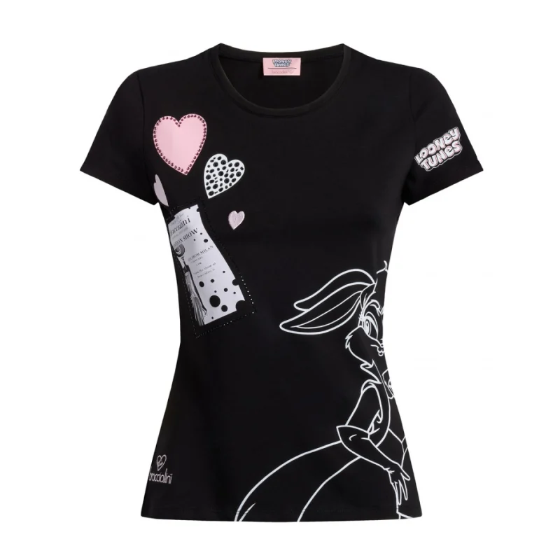 Дамска черна тениска T-shirt Looney Tunes Braccialini