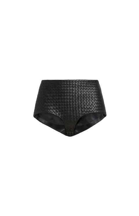 Intrecciato Leather Shorts