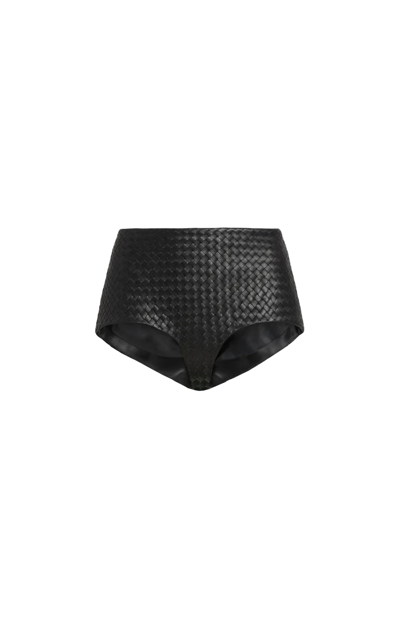 Intrecciato Leather Shorts