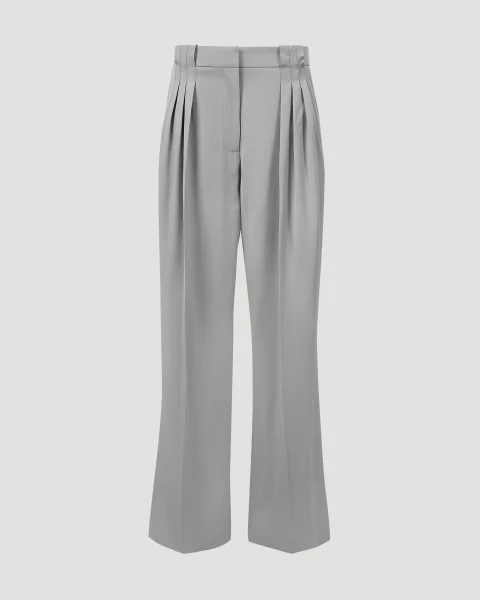 Wool Triple Pleat Tailored Trousers