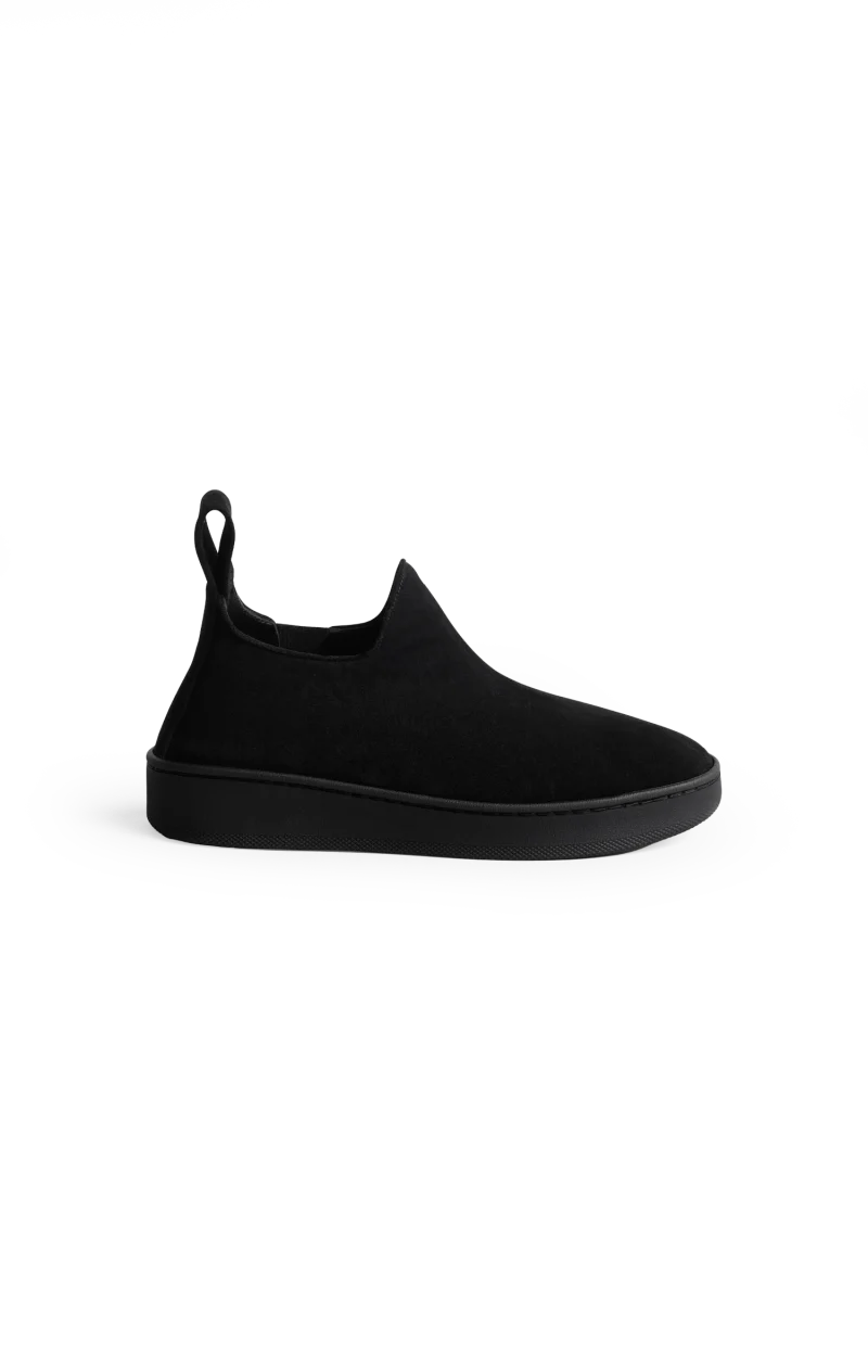Slip On Sneaker in Black Suede