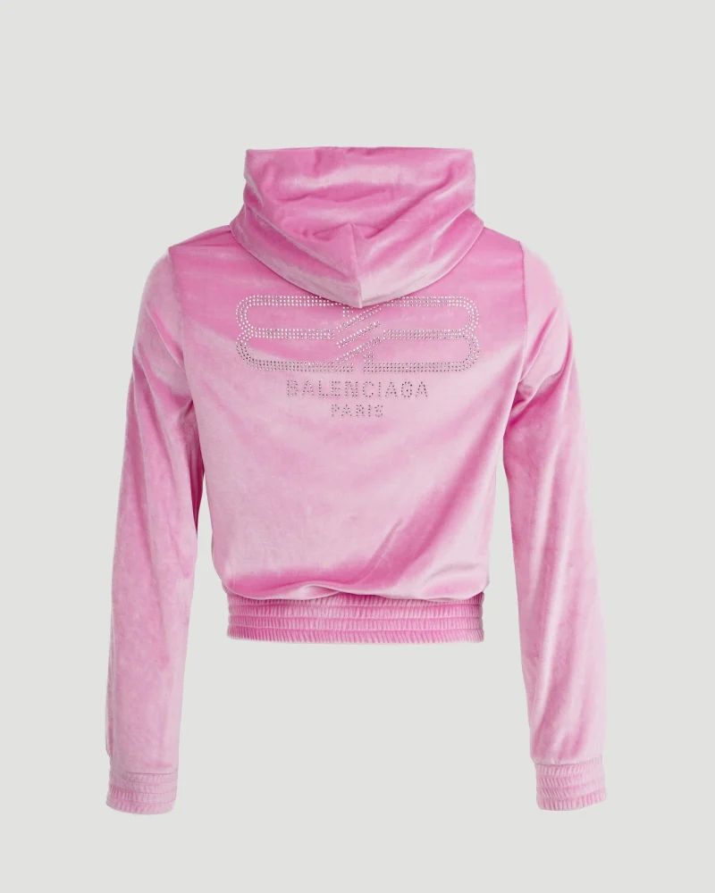 BB Paris Strass Zip-Up Hoodie Fitted in Pink — снимка 4