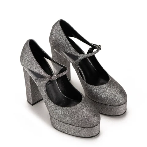 Дамски сиви обувки с платформа Casadei — снимка 5