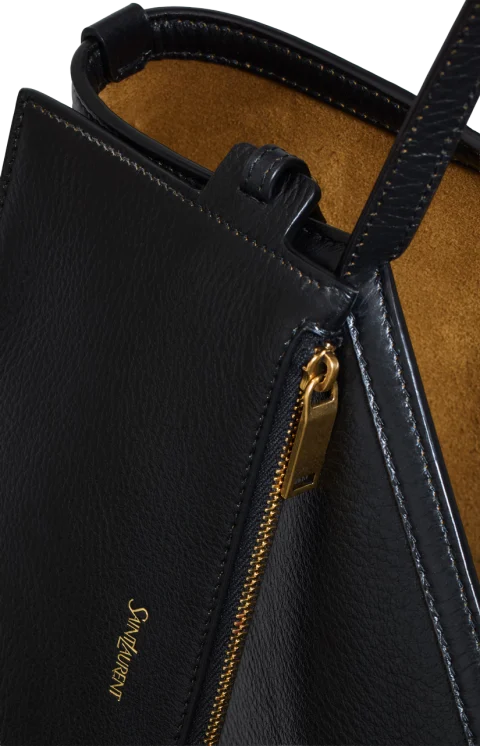 Y Thin Tote in Black Leather — снимка 3