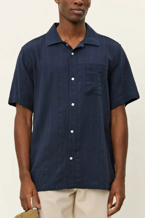 Риза Charlie Stripe Structure Ss 2.0 1000068 460-dark navy — снимка 2