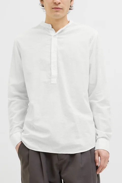 Риза Jjbreeze Linen Tunic Ls 12288898 C-N100 white — снимка 2