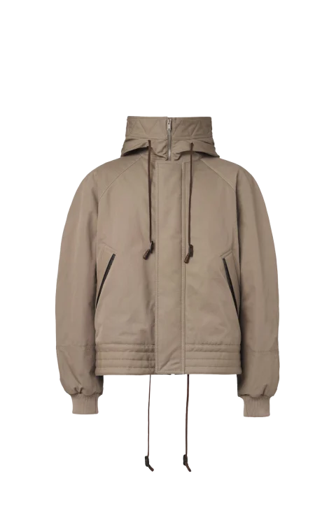 Leather-Trimmed Cotton Canvas Jacket