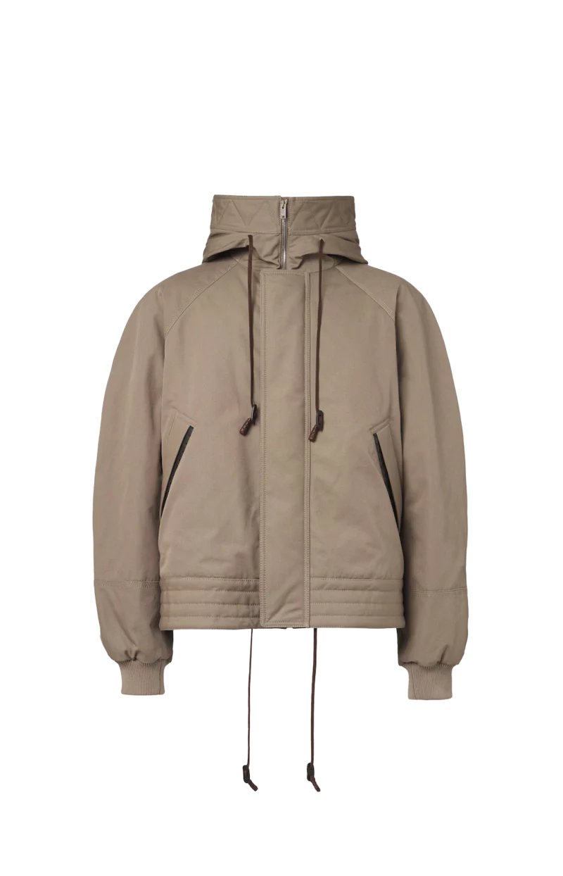 Leather-Trimmed Cotton Canvas Jacket