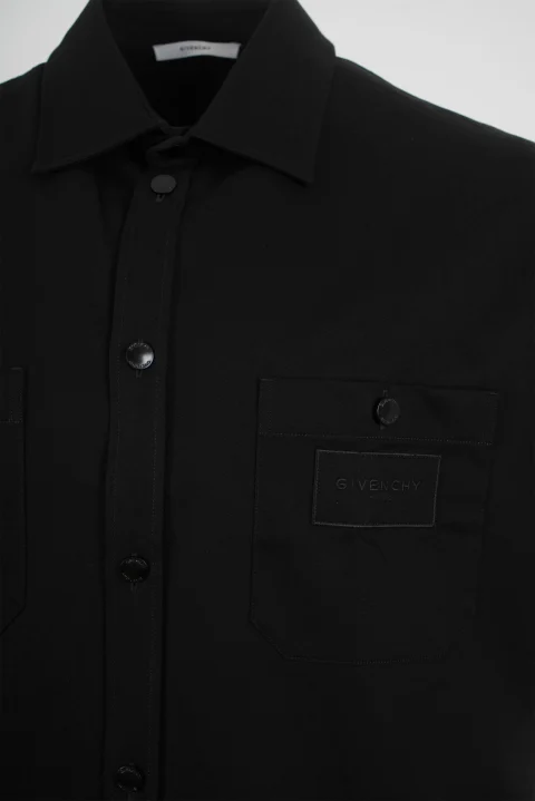 Couture Seam Shirt with Givenchy Paris Patch in Black — снимка 2