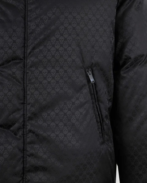 Skull Jacquard Puffer Jacket in Black — снимка 2