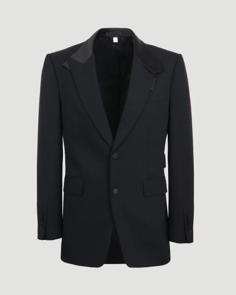 Satin Lapel Black Tailored Jacket