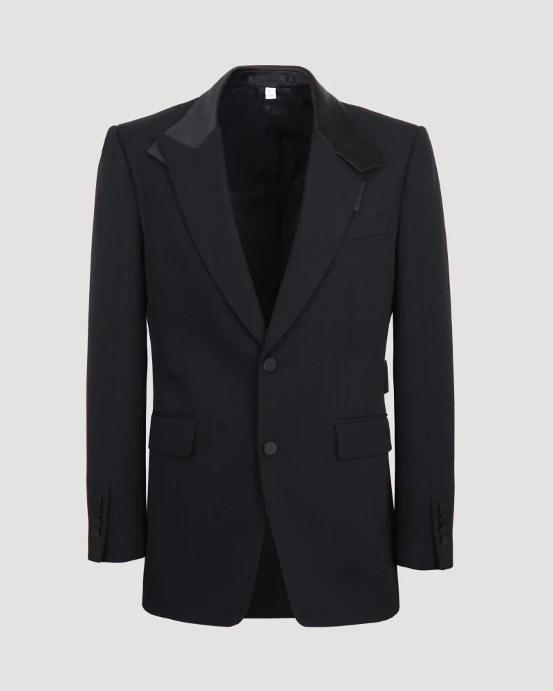 Satin Lapel Black Tailored Jacket