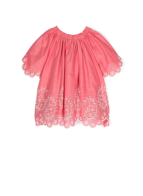 Блуза с бродерия Zimmermann Kids — снимка 2