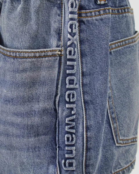 Logo-Embossed Marathon Shorts in Denim — снимка 3