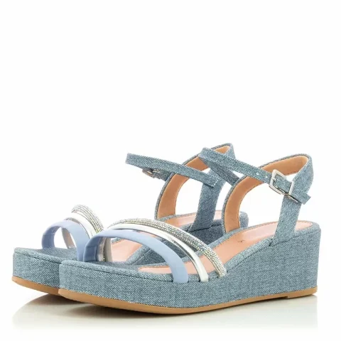 Дамски Сандали На Платформа RAMARIM – 238205 CELESTE/SILVER/BLUE — снимка 3