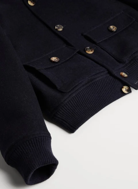 Бомбър яке от вълна Brunello Cucinelli Kids 8-10 — снимка 3