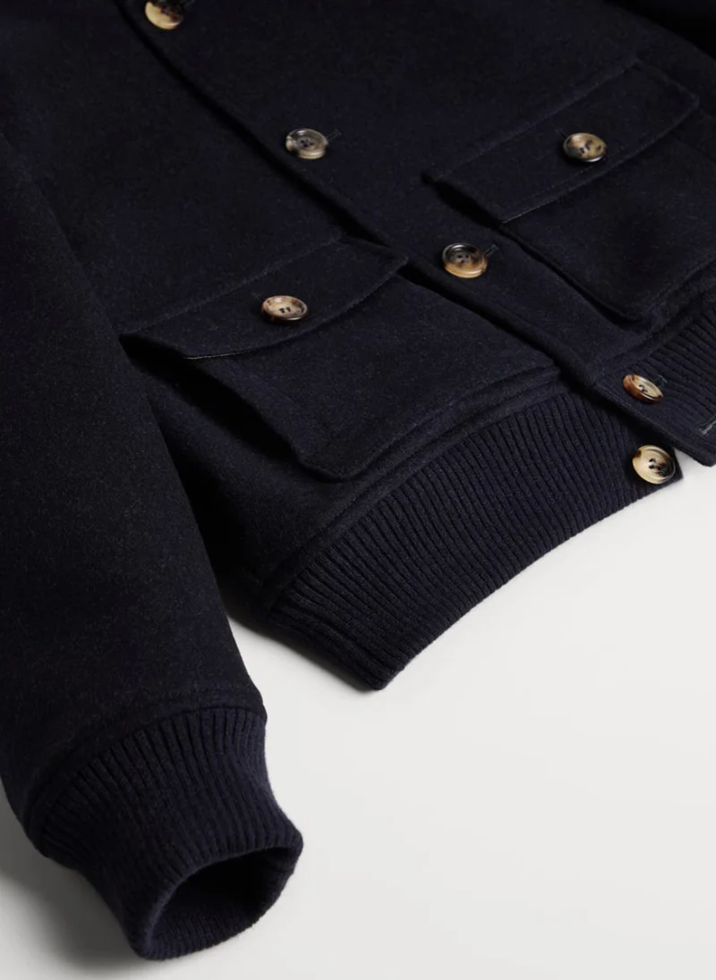 Бомбър яке от вълна Brunello Cucinelli Kids 8-10 — снимка 3
