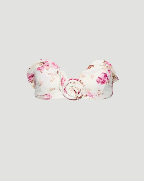 Sculptural Bandeau Swim Top