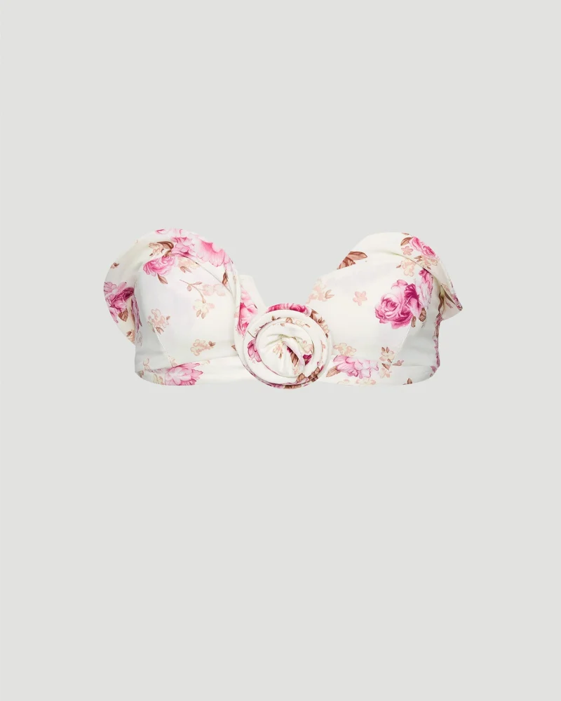 Sculptural Bandeau Swim Top