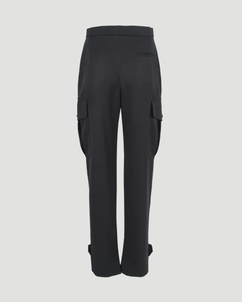 Women's Wool Trousers in Black — снимка 4