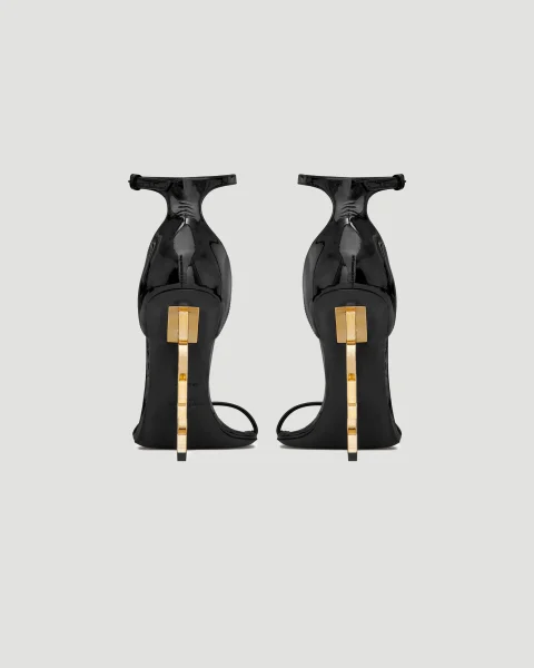 Opyum 110 Sandals in Black Patent Leather — снимка 2