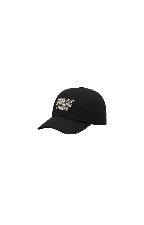 Black Cotton Thank You for Being a Friend Embroidery Cap — снимка 2