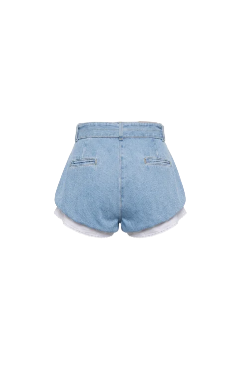 Belted Denim Shorts — снимка 2