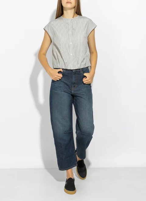 Топ с фино райе Weekend Max Mara Wkdgelatina — снимка 6