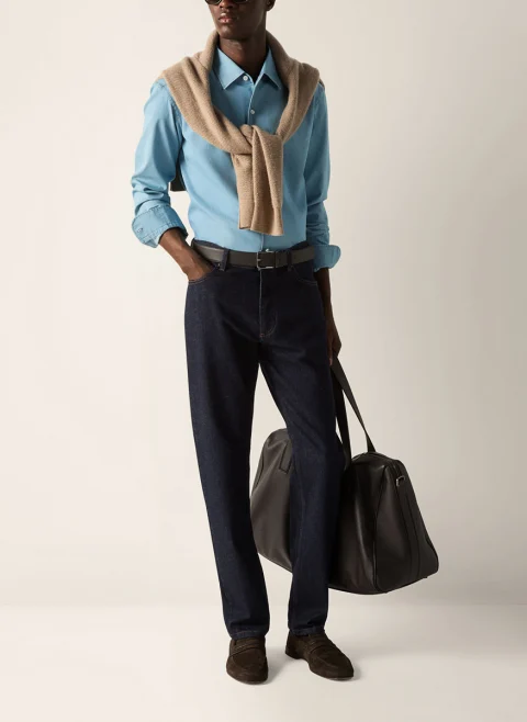 Риза от деним 'Bleached finish' Zegna — снимка 4