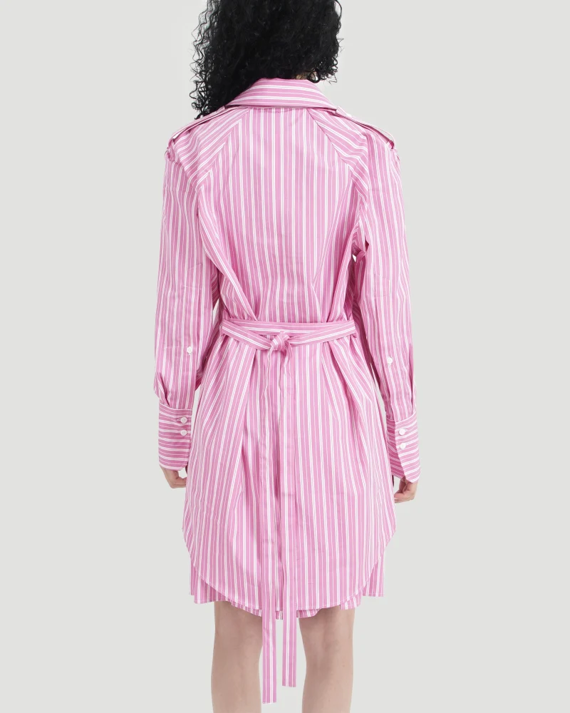 Striped Shirt Dress in Pink — снимка 4