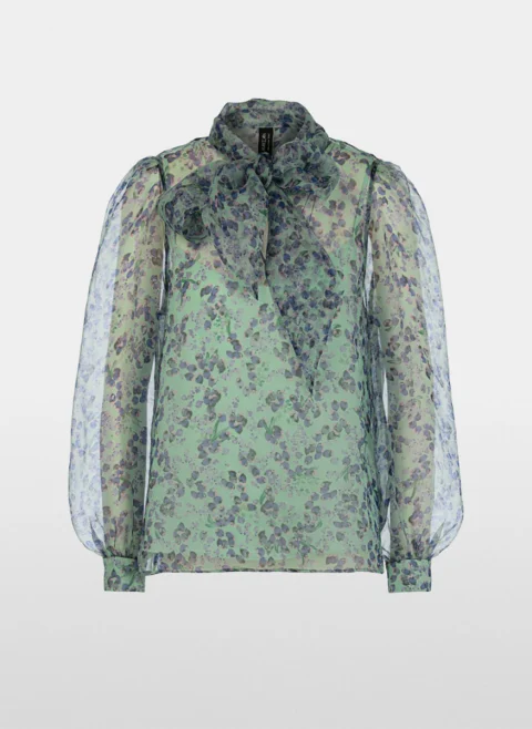 Копринена блуза с панделка Marc Cain Glam — снимка 6