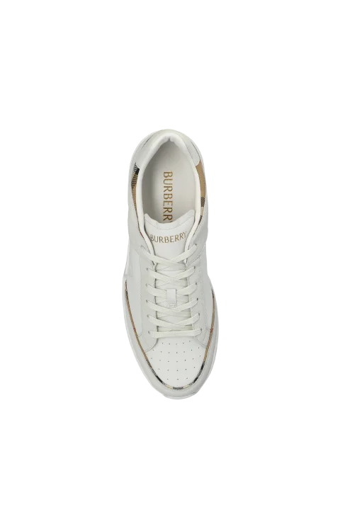 Leather and Nylon Harrow Sneakers in White — снимка 2