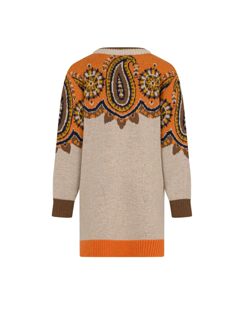 Рокля от вълна с контрастни детайли Etro Kids — снимка 2
