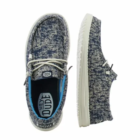 Мъжки Ежедневни HEY DUDE – 43091-4VE WALLY SURF NAVY/WHITE — снимка 5