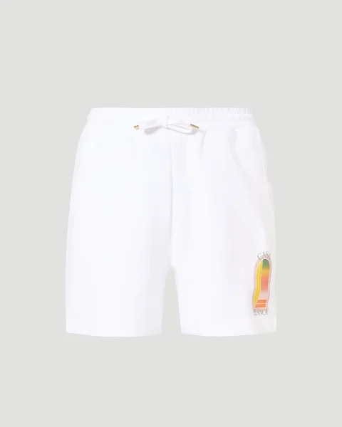Cotton Track Shorts in White