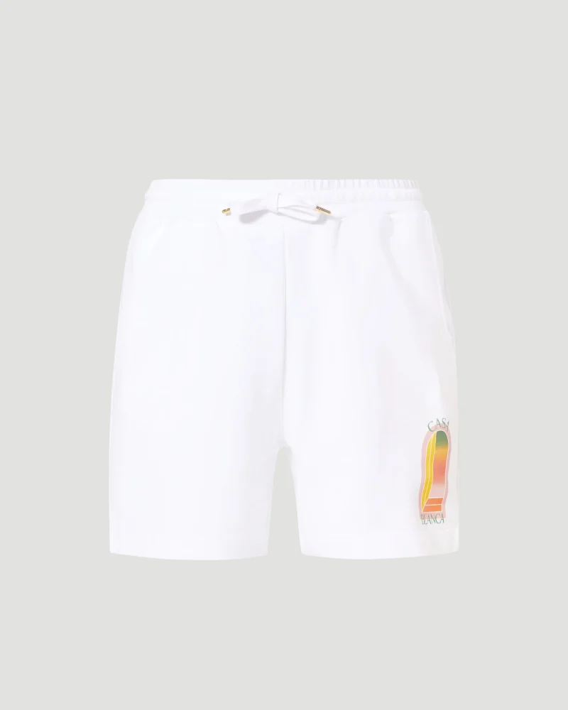 Cotton Track Shorts in White