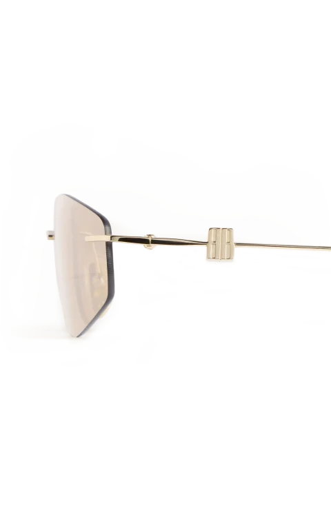 Women's Nano D-Frame Sunglasses in Light Gold — снимка 4