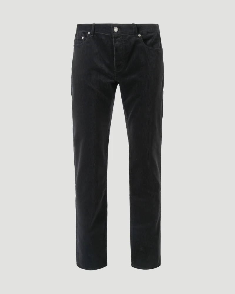 Relaxed Slim Pants in Faded Black Corduroy