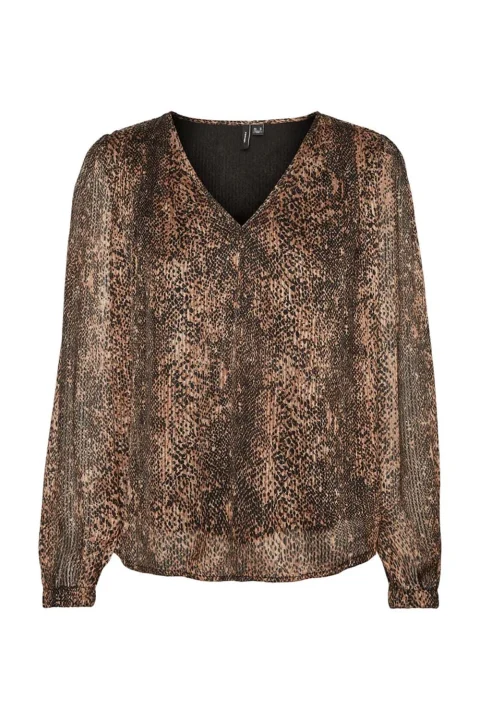 Блуза Vero Moda Vmnala L/s V-Neck Top Wvn Btq 10278776 Silver Mink/Nala