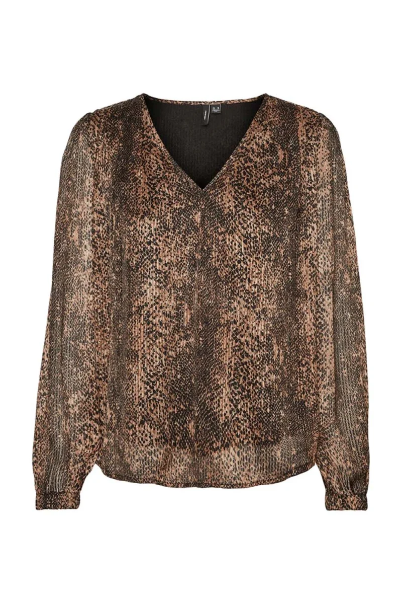 Блуза Vero Moda Vmnala L/s V-Neck Top Wvn Btq 10278776 Silver Mink/Nala