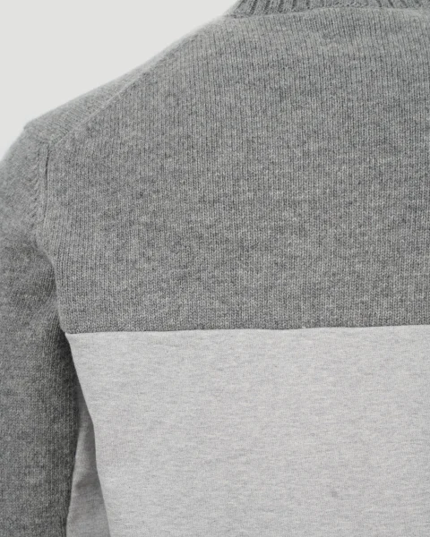 Bi-Material Sweater in Grey — снимка 3