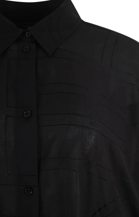 Long Summer Shirt in Black — снимка 2